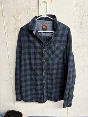 Timberland PRO Men's Woodfort Midweight Flannel Navy Buffalo XL